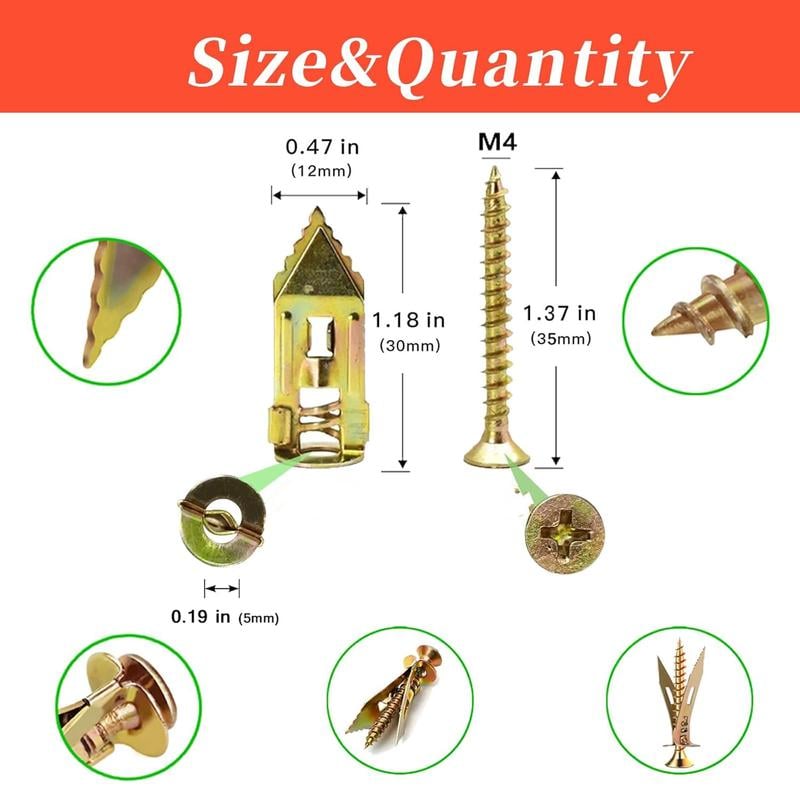 🎁TikTok Last Day Sale - 70% OFF🔥Self Drilling Drywall Anchors with Screws Kit