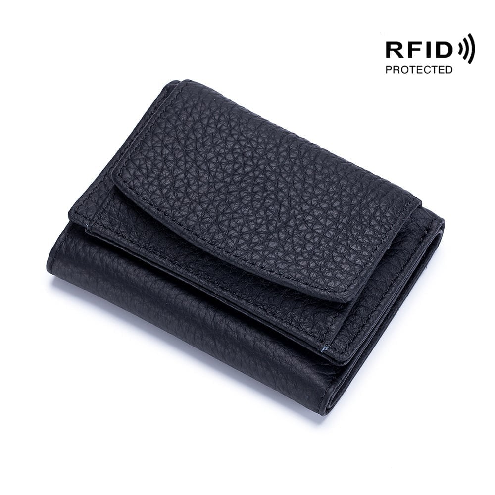 2024 New Genuine Leather RFID Blocking Card Holder Organizer Pocket Mini Wallet