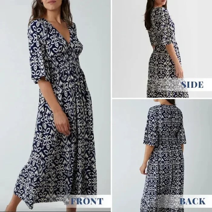 🔥Hot Sale 50% OFF🔥Bohemian Casual Print V-Neck Waist Wrap Long Dress