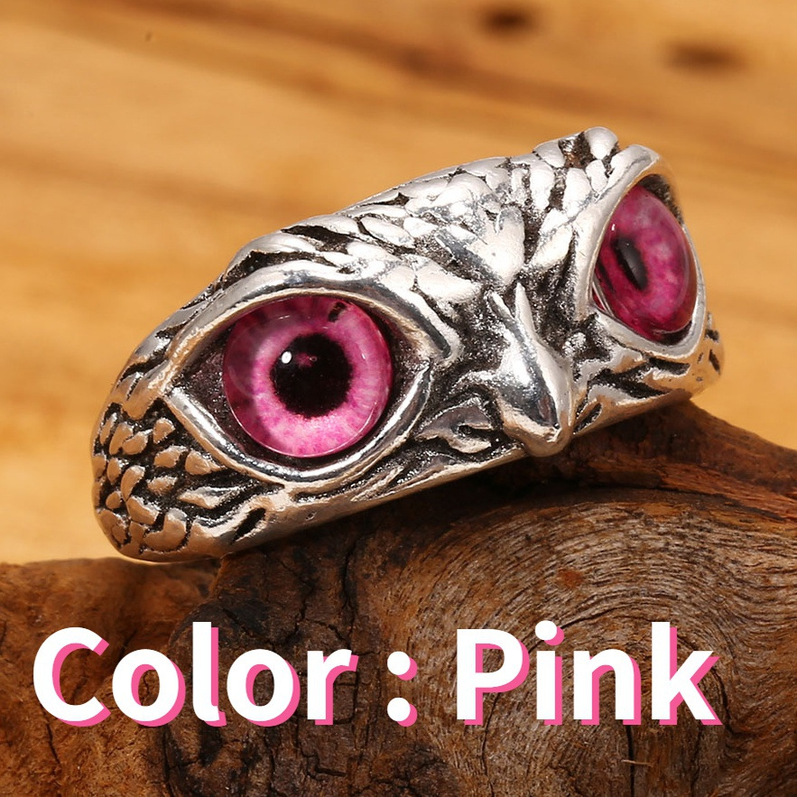 🔥LAST DAY 70% OFF🔥925 Sterling Silver Demon Eye Owl Ring Adjustable