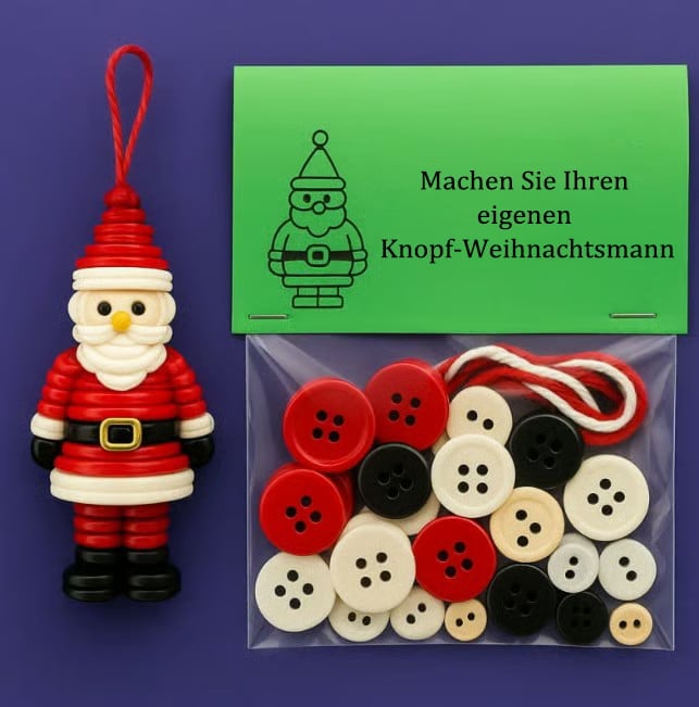☃️ DIY-Knopf-Schneemann-Ornament-Kit- schnell versendet