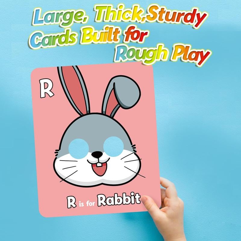 🔥Last Day Promotion 70% OFF🔥26 Pcs Alphabet ABC Flash Cards with Animal Masks