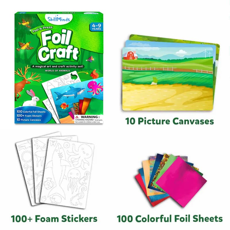 🏆Flash Sale⚡ 50K+ SOLD! Almost Gone-💥Foil Art & Craft Activity 🤲💓No Mess Art Kit