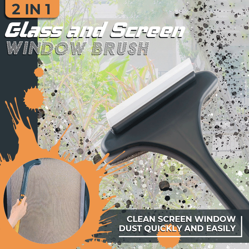 (🎉New Year Promotions--48%OFF)2 in 1 Glass and Screen Window Brush(Buy 2 SAVE $8)