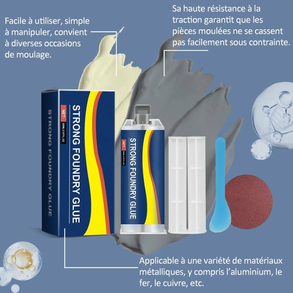 🔥DERNIER JOUR -40 % - Colle de réparation de moulage✨ (Colle industrielle, non toxique, à prise rapide pour le métal et plus)