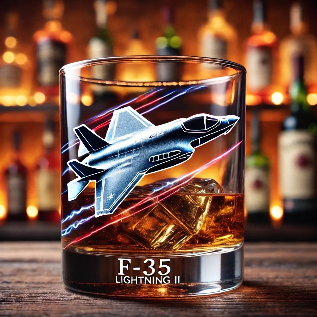 Air Force Fighter Theme Whiskey Glass