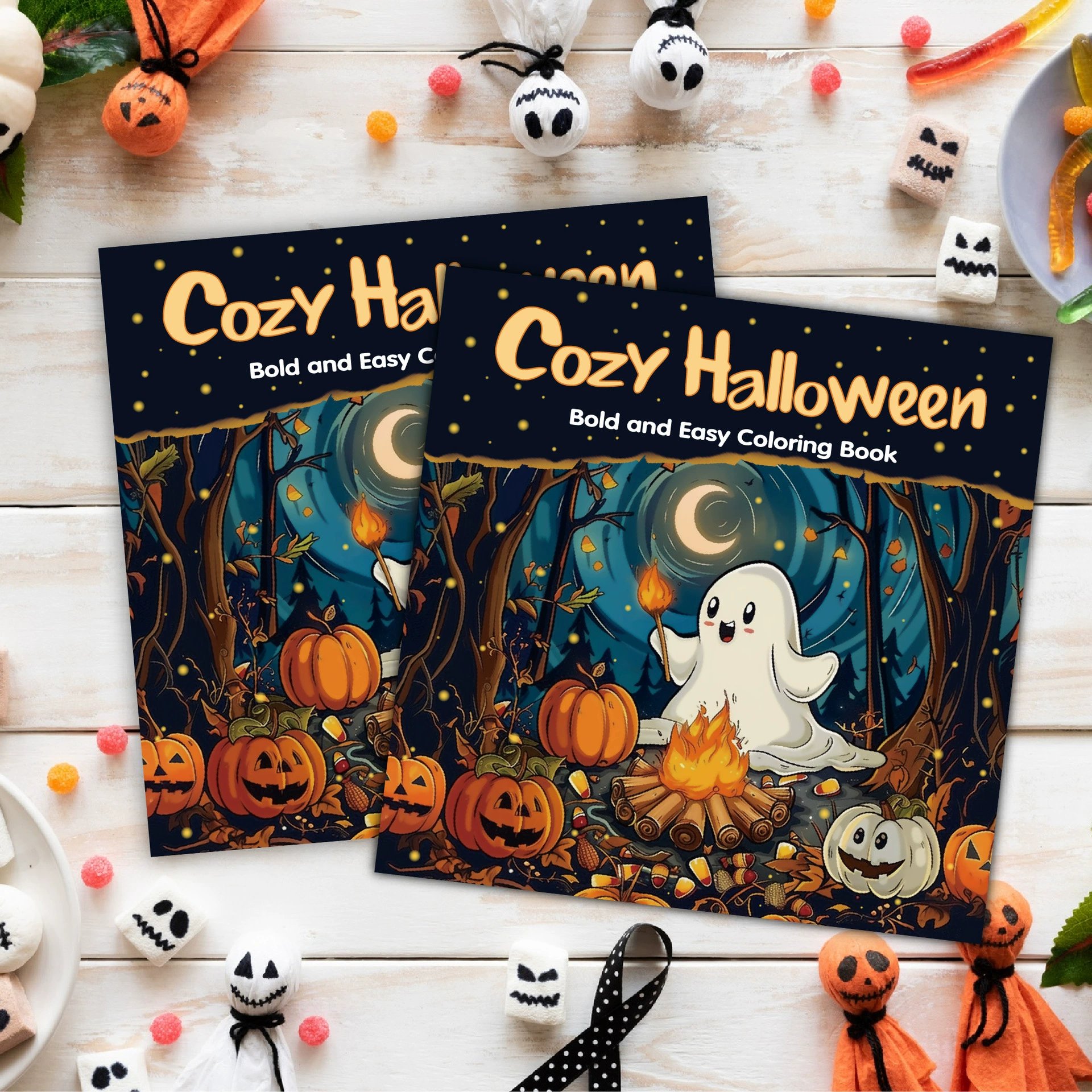 🎁TikTok Last Day Sale - 70% OFF🔥Halloween Colouring Book 🎨: 24 Cute Designs for Relaxation & Fun – Great Gift! 👻