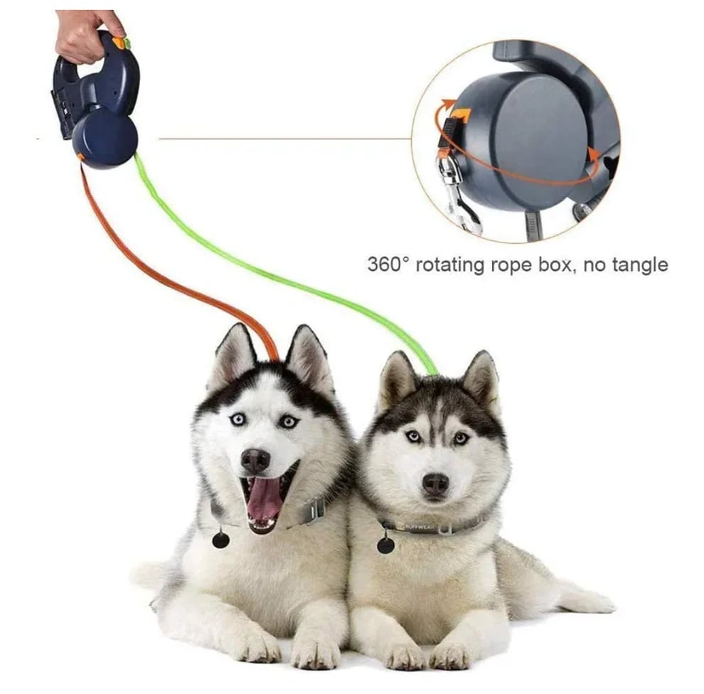 🔥Last Day 50% OFF🐕‍🦺Double-head design LED automatic retractable puppy leash