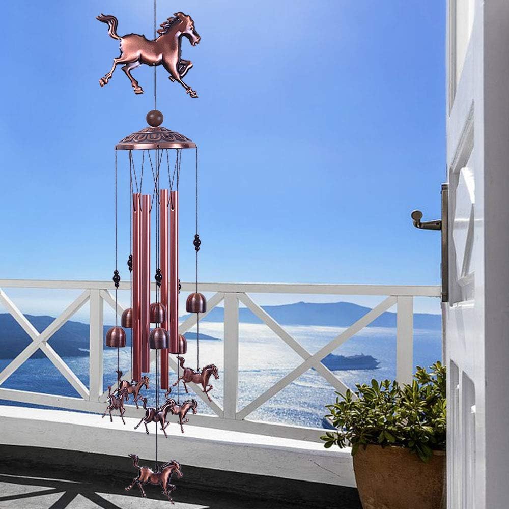 (🌲Early Christmas Sale- 50% OFF) Pure hand-made Copper Horse Wind Chimes - Buy 2 Free Shipping