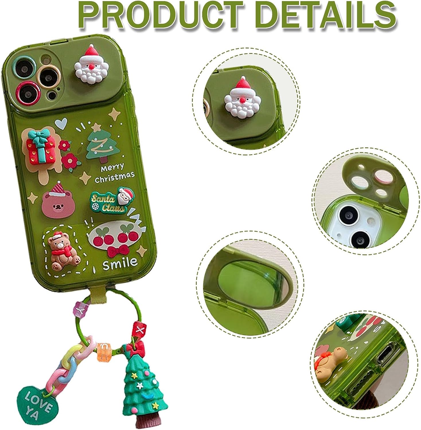 🎄Early Christmas Sale🎁-Christmas Tree Pendant Flip Mirror Case Cover For iPhone🎅