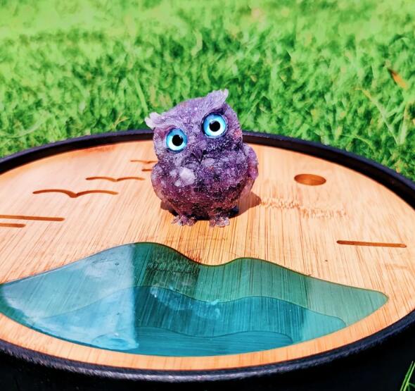 🔥 Natural Crystal Gemstone Owl