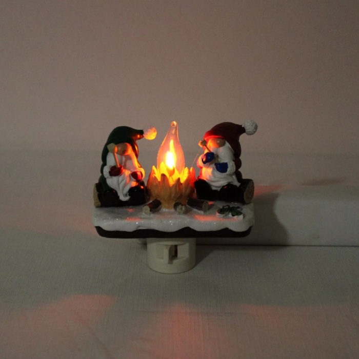 🔥🎄2024 Gnomes Campfire Flickering Nightlight✨