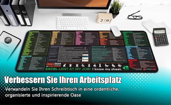 🔥 Excel-Spickzettel-Schreibtischunterlage