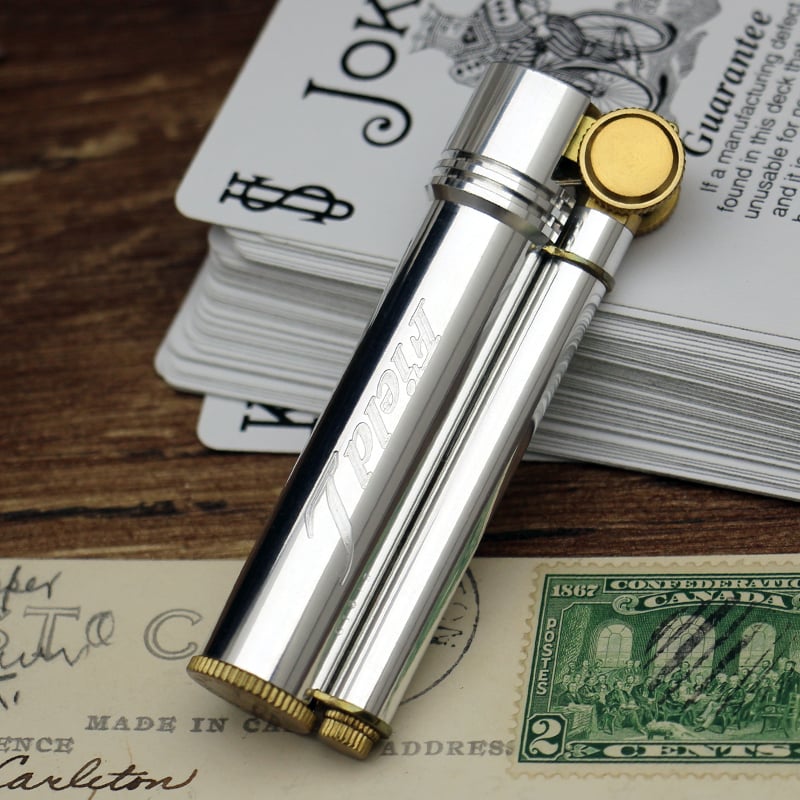 Stainless Steel Brass Vintage Creative Old Kerosene Lighter