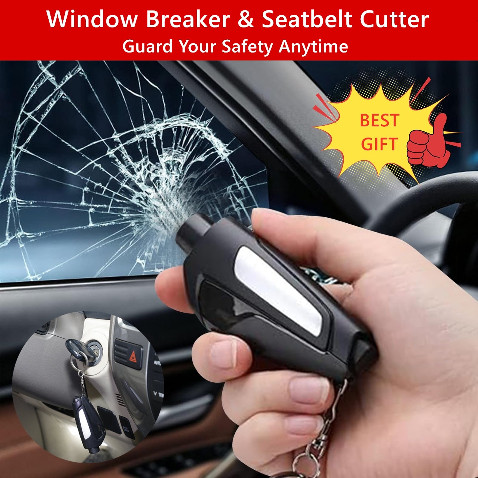 2024 Best Stocking Stuffer🎁Automotive Escape Tools Window Breaker & Seatbelt Cutter