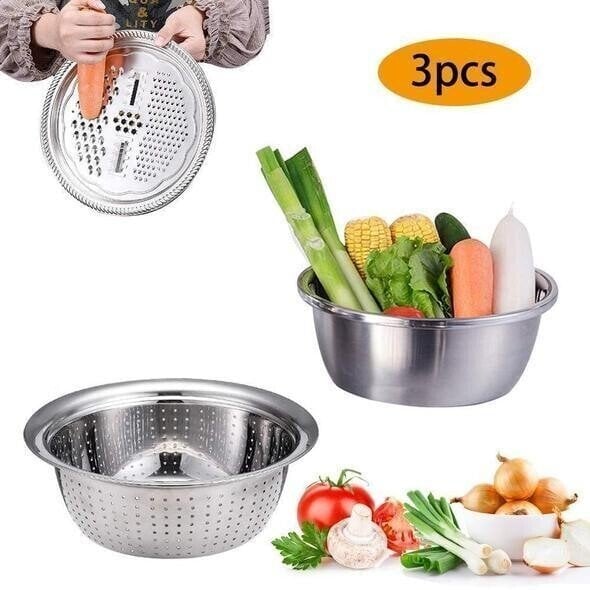 🔥Last Day Promotion 70% OFF🔥Germany Multifunctional Stainless Grater Steel Basin