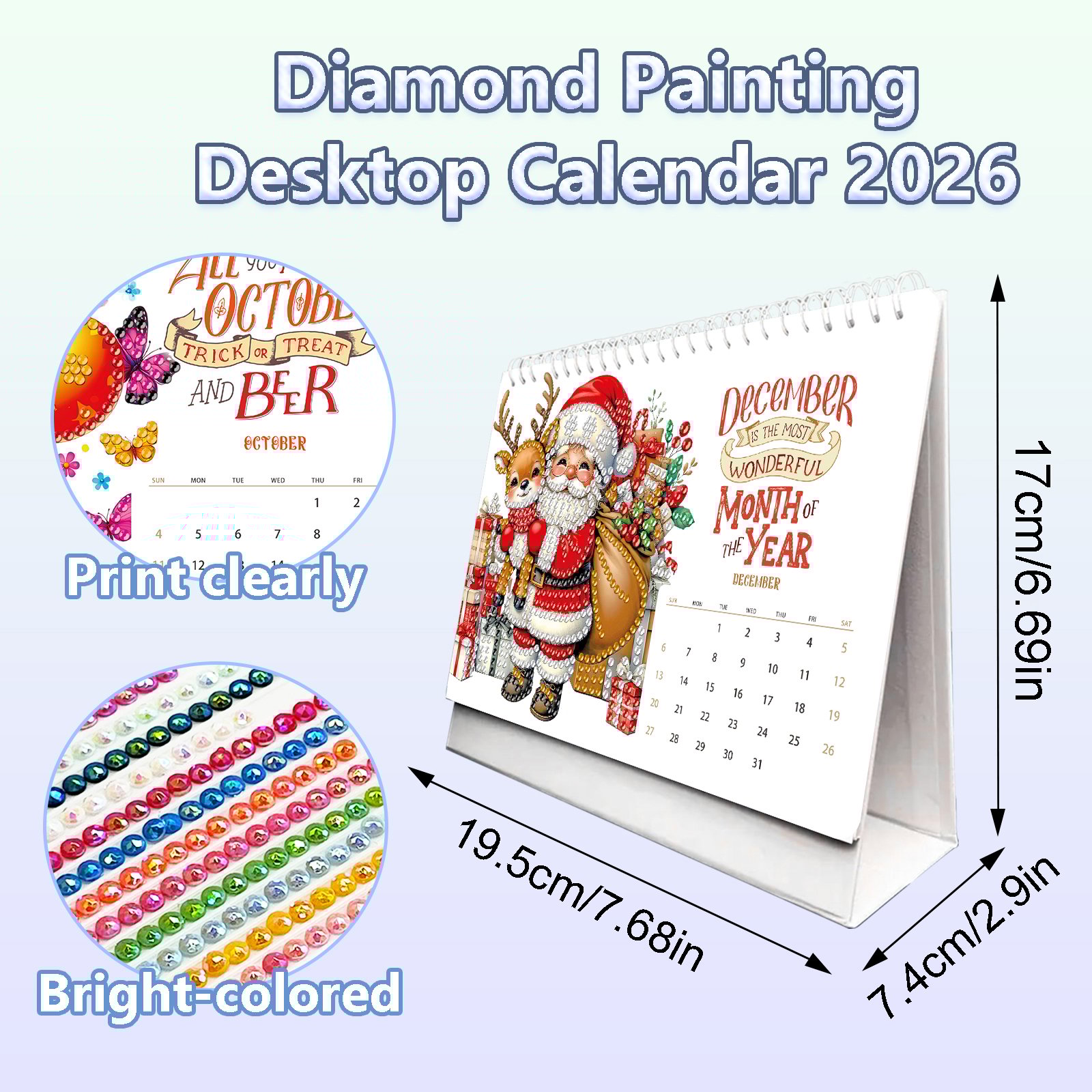 🔥Last Day Promotion 50% OFF🔥2026 DIY Special Shape Desktop Diamond Standing Calendar