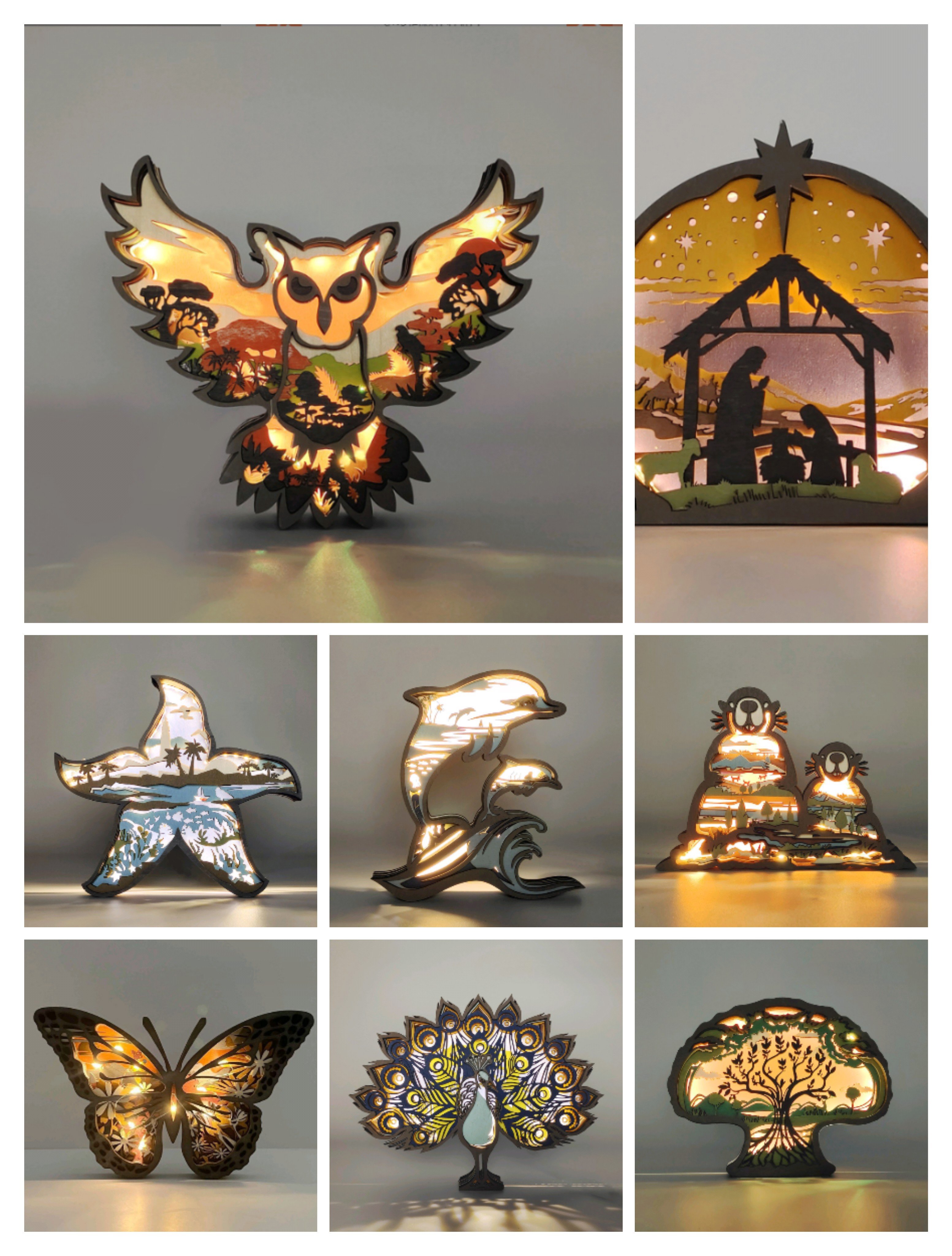 (🌲EARLY CHRISTMAS SALE - 50% OFF) ⭐3D WOODEN CARVING NIGHT LIGHT