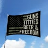 🎁Guns Titties Beer & Freedom - Funny Drinking USA Flag🍻
