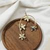 Vintage Crystal Butterfly Flower Ear Cuffs 2pcs Non-Pierced Sparkling Iced Out Rhinestone Butterfly Cartilage Climber Ear Wrap Prom Party Festival Ear Jewelry for Women