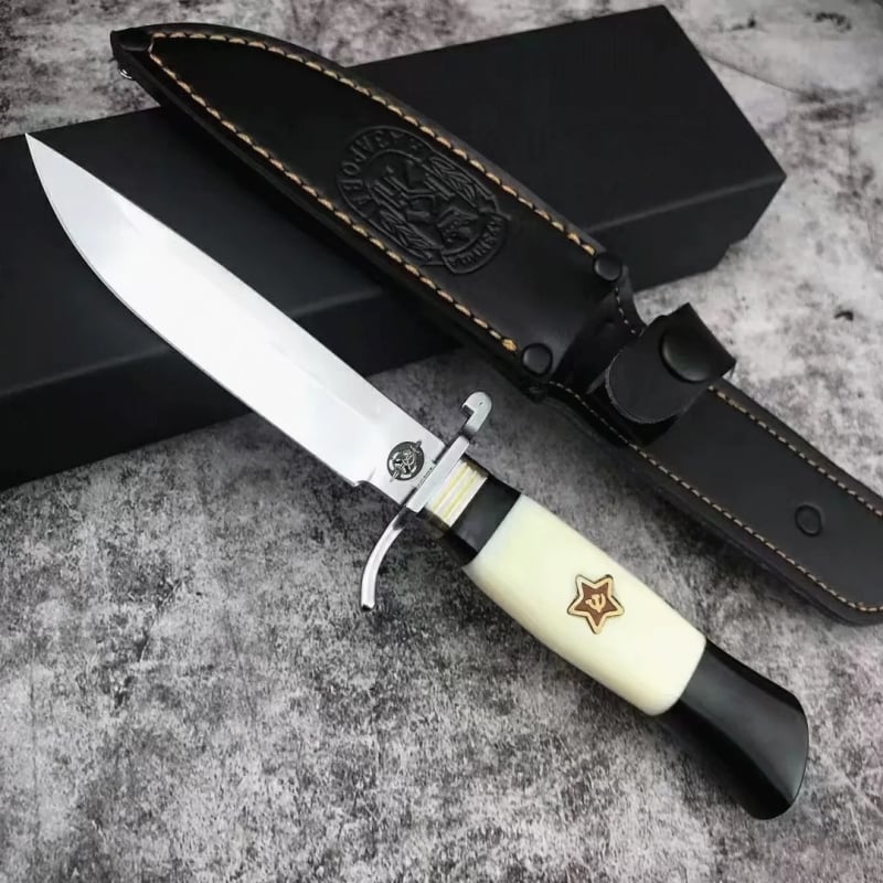 Second generation outdoor self-defense fruit eating meat barbecue straight knife