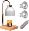 GEEZO Fragrance Candle Warmer Lamp with 2 Bulbs Electric Candle Warmer with Timer & Dimmer for Home Decor