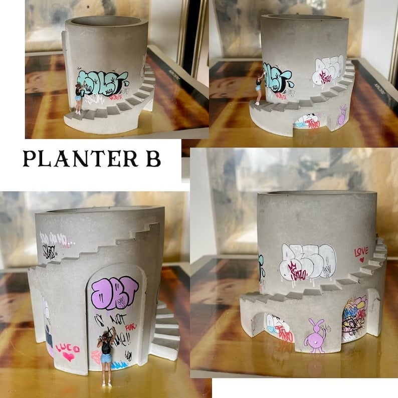 Handmade🤚🎁2025 Street Art Graffiti Planter