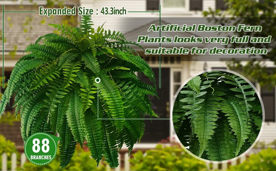 💥Last Day 75% OFF--UV Resistant Lifelike Artificial Boston Fern