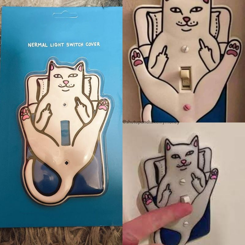 🔥Limited Time Sale 48% OFF🎉Naughty Cat Light Switch Cover--buy 5 get 5 free & free shipping（10pcs）
