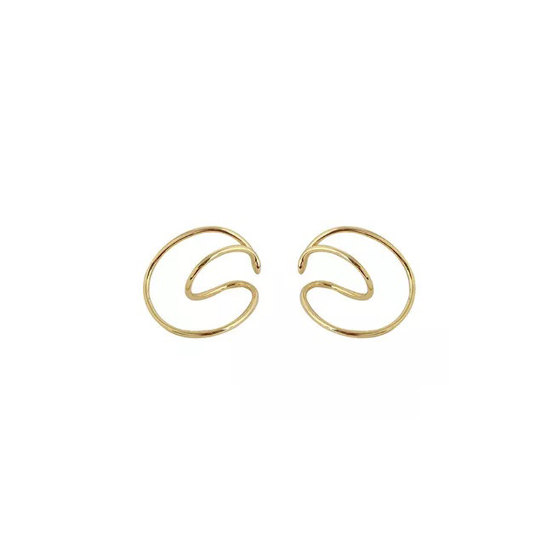 New Design Trend Simple Geometric Distortion Irregular Curve Clip Earrings for Women Girl Ear Cuff Non Pierced Earrings