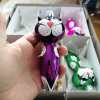 Hand Blown Glass Cat Christmas Tree Ornament