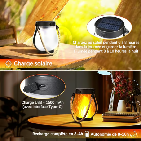🔥Dernier jour de promotion 49 % 🔥 Lanterne solaire extérieure à flamme dansante