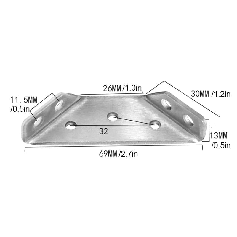 Triangular support made of stainless steel(With screws)