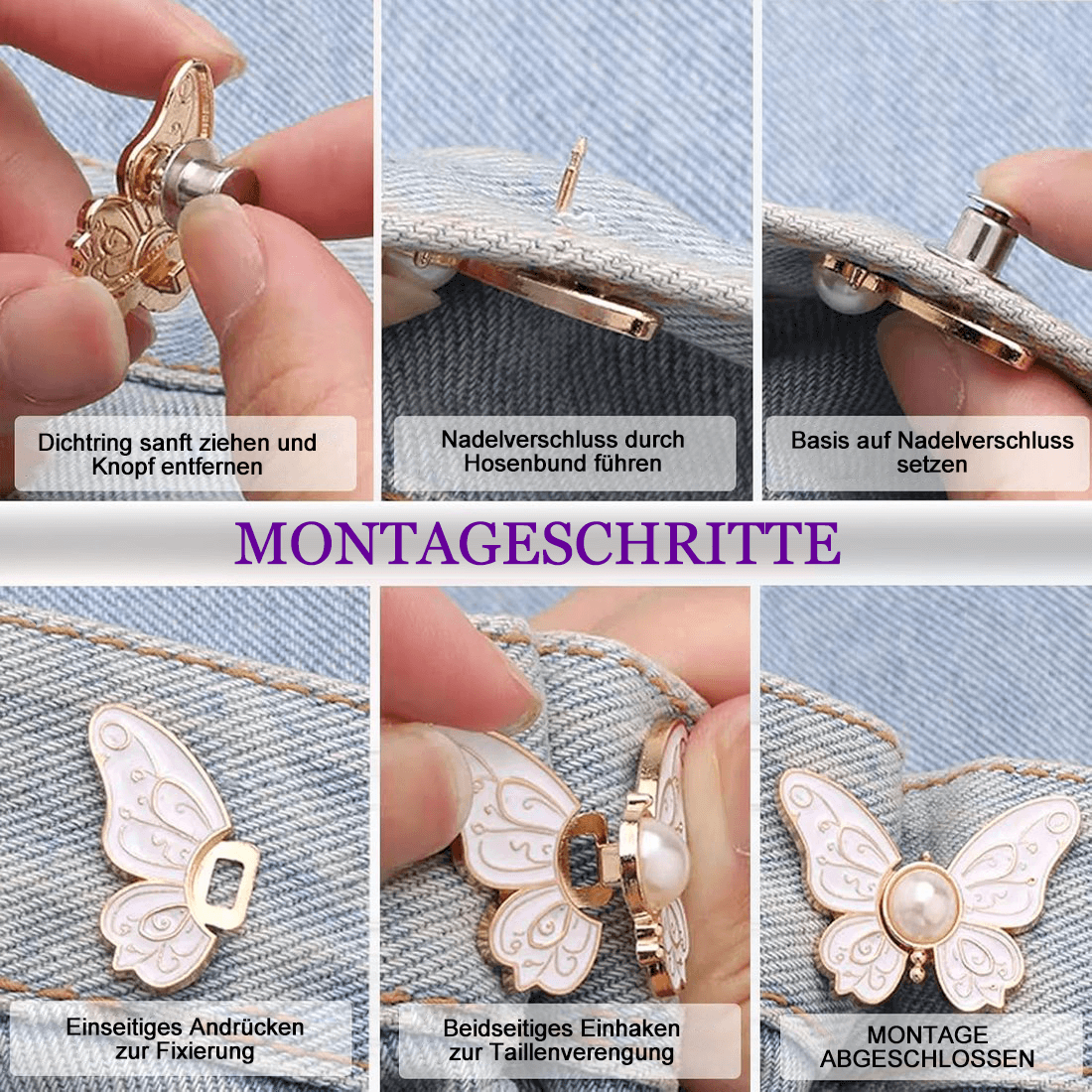 🔥Letzter-Tag-Aktion: 49 % Rabatt🦋2er-Pack abnehmbare Schmetterlingsclips