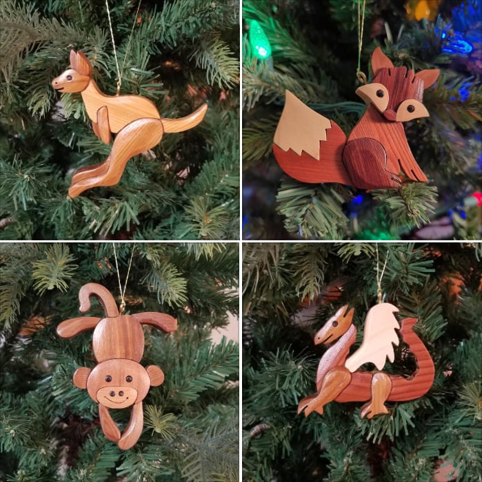 🎄🎅Christmas Presale - 49% OFF🎄-Hand-Carved Wooden Animal Christmas Ornaments