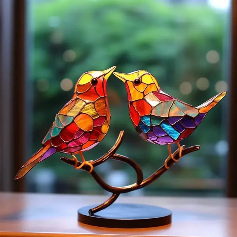 🔥Last Day 50% OFF🎉Birds on Branches Stained Glass Ornaments