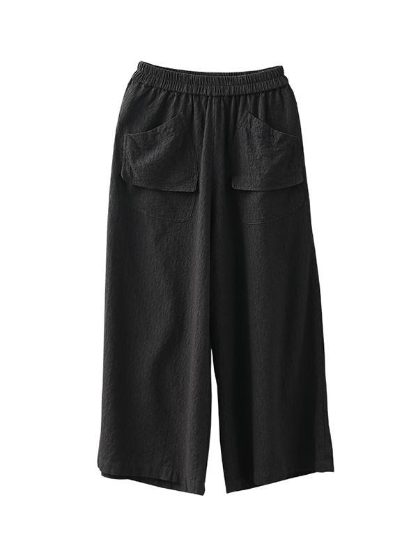 Cool Ambition Front Pocket Cotton & Linen Wide Leg Pant