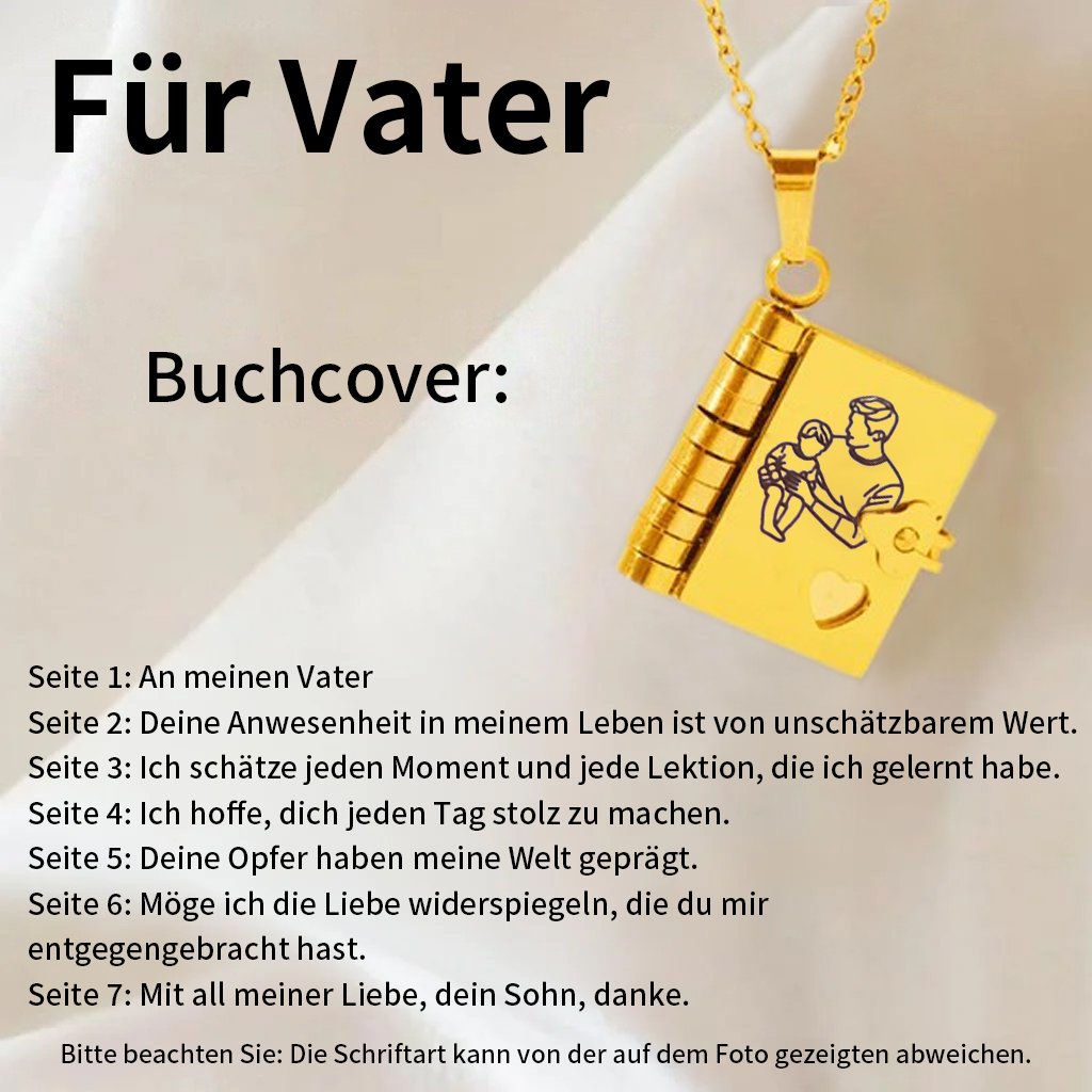🎁💗Meine kleine Stern-Buch-Kette für Tochter & Sohn, Geburtstagsgeschenk, Abschluss-Schmuck der Liebe