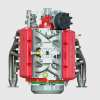 Gasoline OHV V8 Small-block Engine Model Kits 4-Stroke 44cc Water-Cooled 1/6