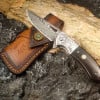 🐺 Damascus Pocket Knife – Handmade VG10 Steel with Abalone Shell Handl