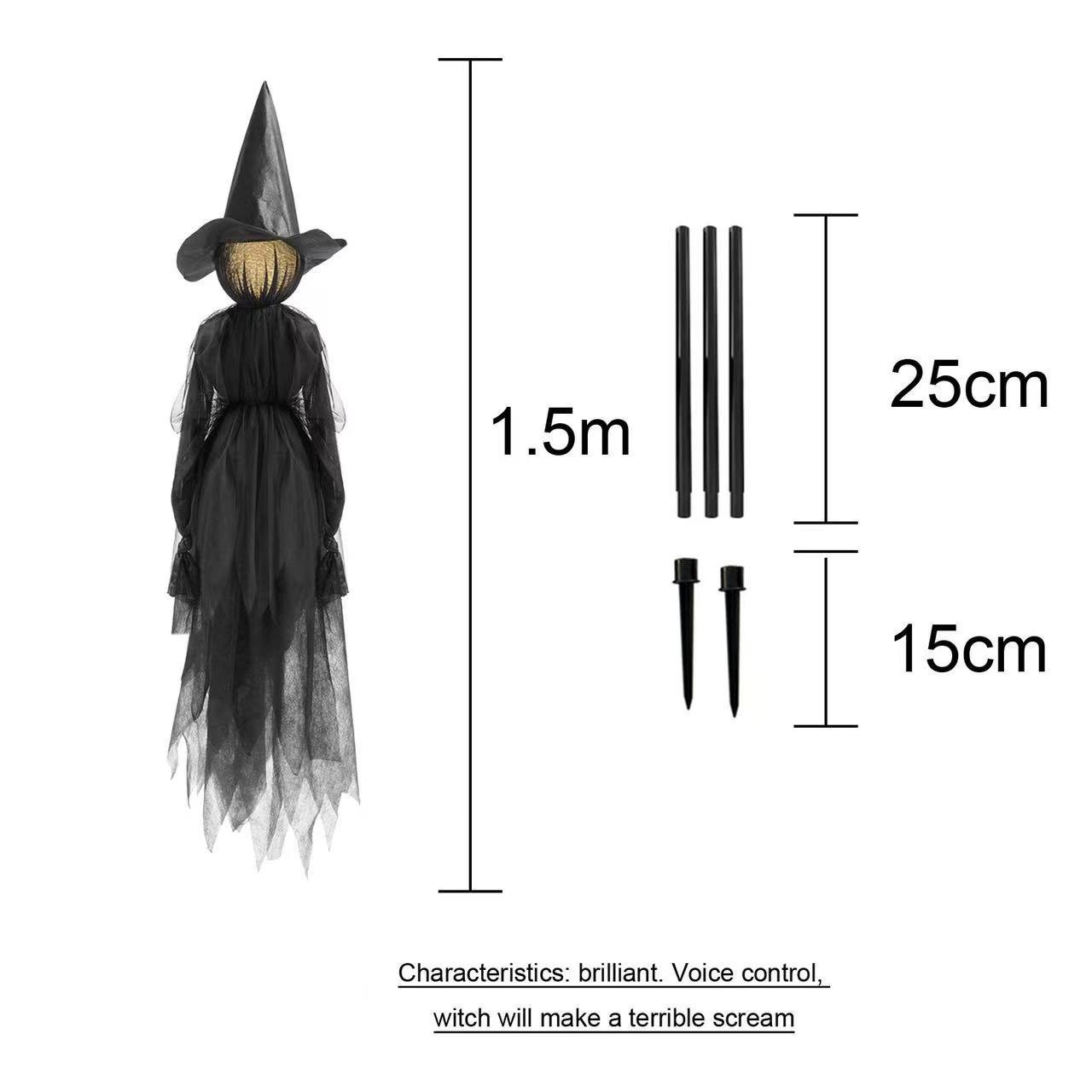 🔥Limited time offer 49%👍3 Pcs LED Halloween Black Witches with Hats Stakes,🎁Halloween Gift