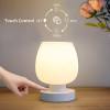 Touch Bedside Table Lamp - Modern Small Lamp for Bedroom Living Room Nightstand, Desk lamp with White Opal Glass Lamp Shade, Warm LED Bulb, 3 Way Dimmable, Simple Design Mother's Day Gifts