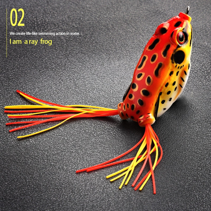 Soft Frog Fishing Lures 4 pcs + 20 space beans + 1 pvc box