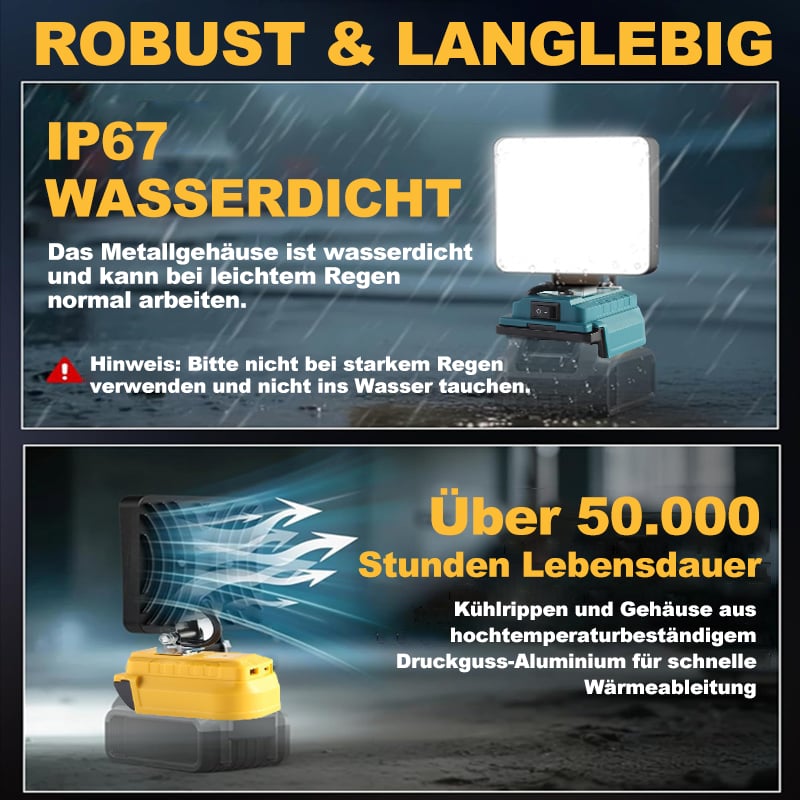 🔥Letzter Tag 50% RABATT-3000LM kabellose LED-Arbeitsleuchte mit Ladeanschlüssen