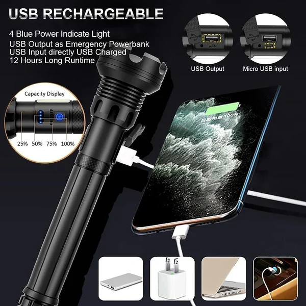 Mother's Day Limited Time Sale 70% OFF💓LED Rechargeable Tactical Laser Flashlight🎁