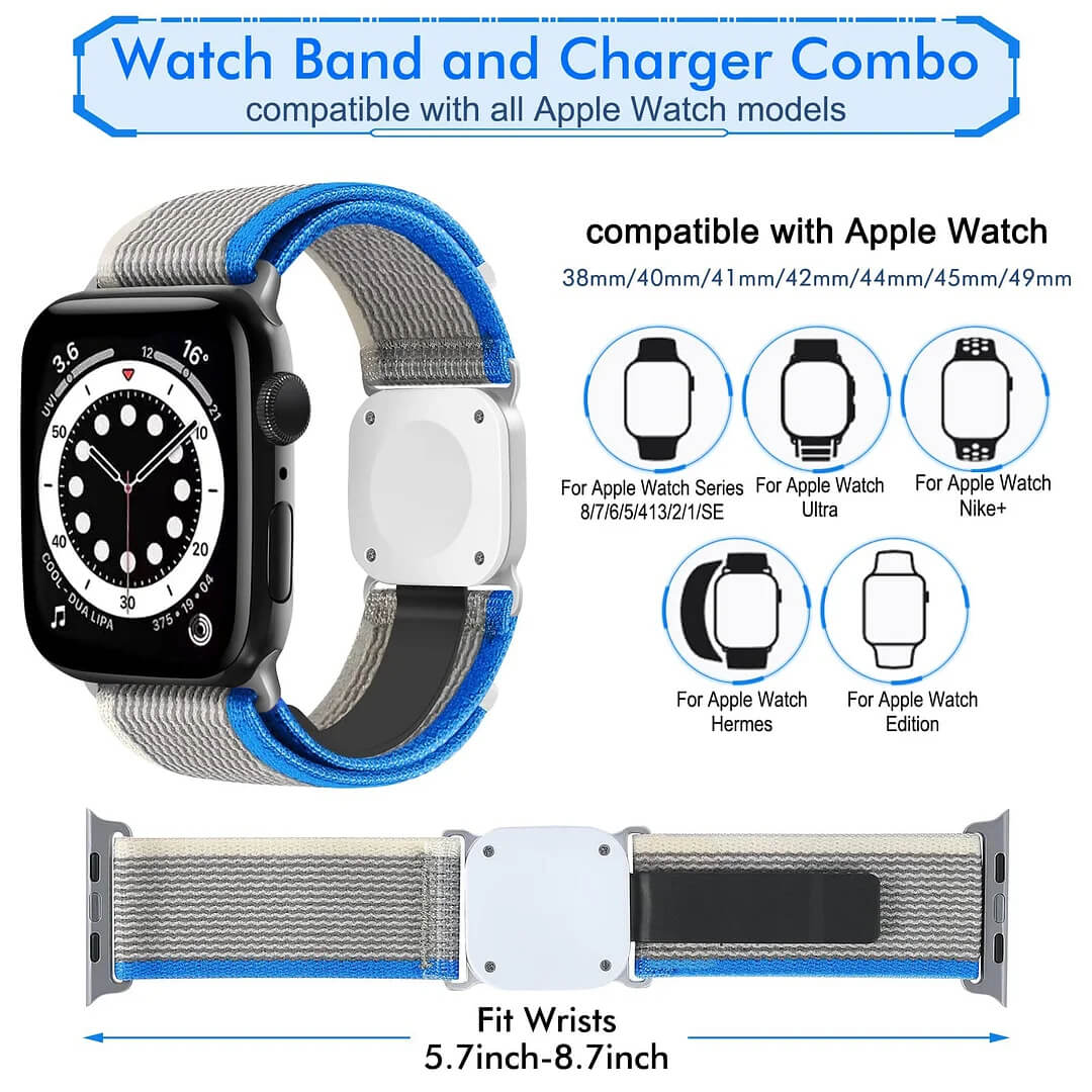 🔥LAST DAY SALE 50% OFF💕Suitable For Apple Wireless Charging Integrated Replacement Nylon Watch Strap