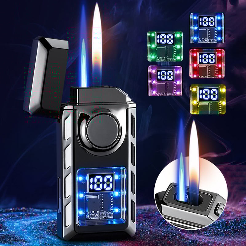 🔥Letzter Tag  50% RABATT- Premium Geschenkset: LED Doppelflammen-Feuerzeug mit Gravuroption – Elegante Geschenkbox inklusive