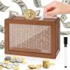 Cash Vault Wooden Savings Box