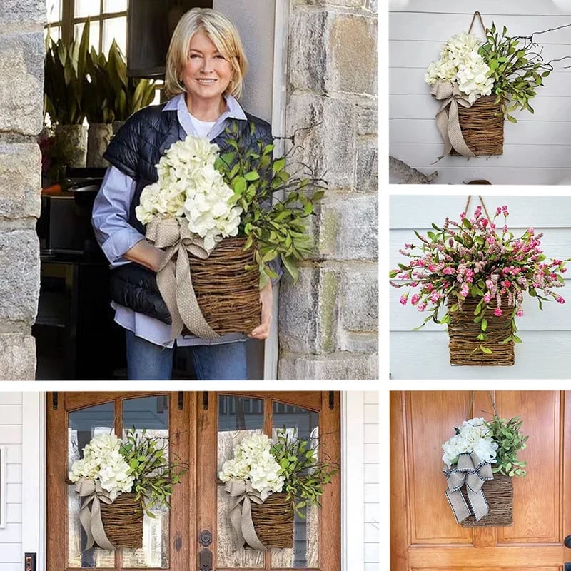 💥LAST DAY SALE 50% OFF💥Cream Hydrangea Door Hanger Basket⚡BUY 2 FREE SHIPPING