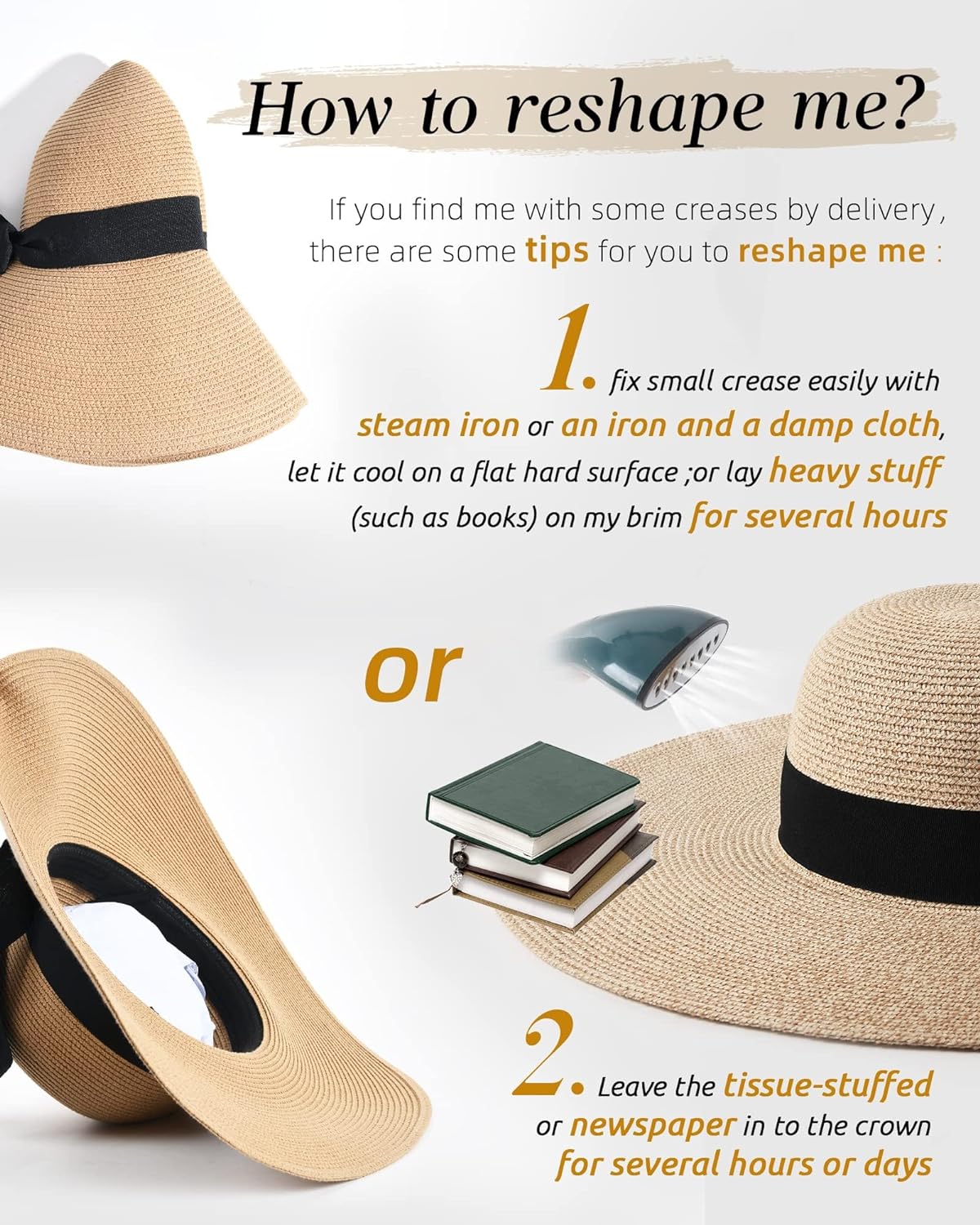 FURTALK Womens Sun Straw Hat Wide Brim UPF 50 Summer Hat Foldable Roll up Floppy Beach Hats for Women